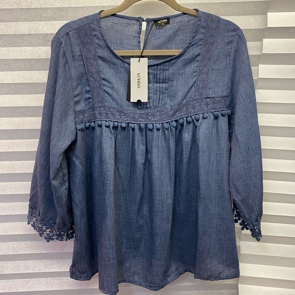 VONDALADY Peasant Style Blouse NWT - Picture 1 of 8